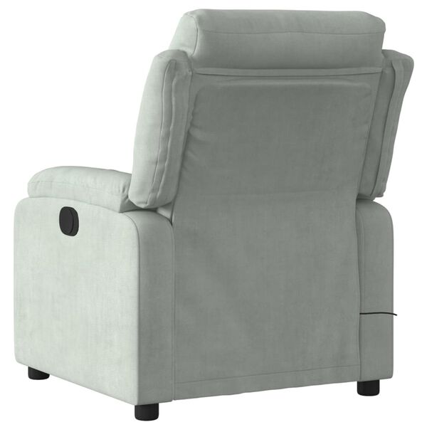 vidaXL Massage Recliner Chair Light Grey Velvet