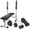 vidaXL Workout Bench with Weight Rack, Barbell and Dumbbell Set 120 kg