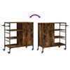 vidaXL Kitchen Trolley Smoked Oak 87.5x38.5x84.5 cm Engineered Wood