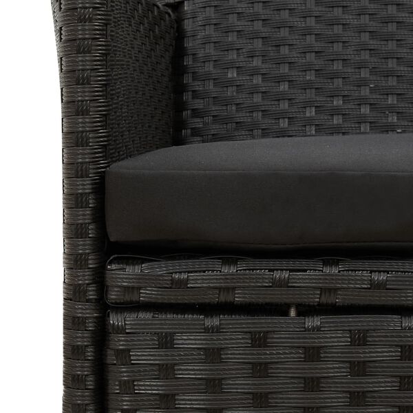 vidaXL Garden Chairs with Cushions 4 pcs Poly Rattan Black