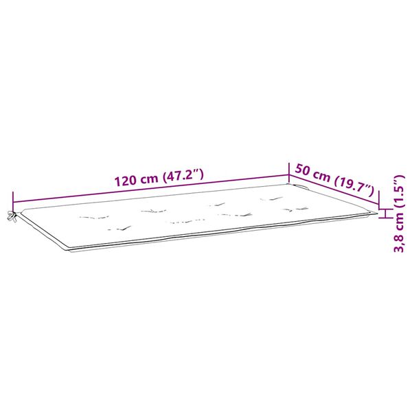 vidaXL Garden Bench with Cushion 120 cm Bamboo
