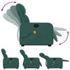 vidaXL Stand up Massage Recliner Chair Dark Green Fabric