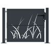 vidaXL Garden Gate Anthracite 100x75 cm Steel Grass Design