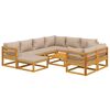 vidaXL 10 Piece Garden Lounge Set with Taupe Cushions Solid Wood