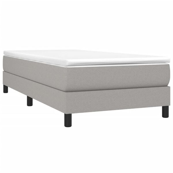 vidaXL Box Spring Bed Frame Light Grey Twin Fabric (US Only)