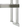 vidaXL Kitchen Work Table with Overshelf 110x55x150 cm Stainless Steel