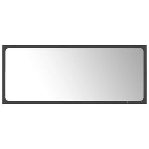 vidaXL Bathroom Mirror Grey 90x1.5x37 cm Engineered Wood