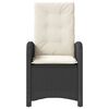 vidaXL 3 Piece Bistro Set with Cushions Black Poly Rattan
