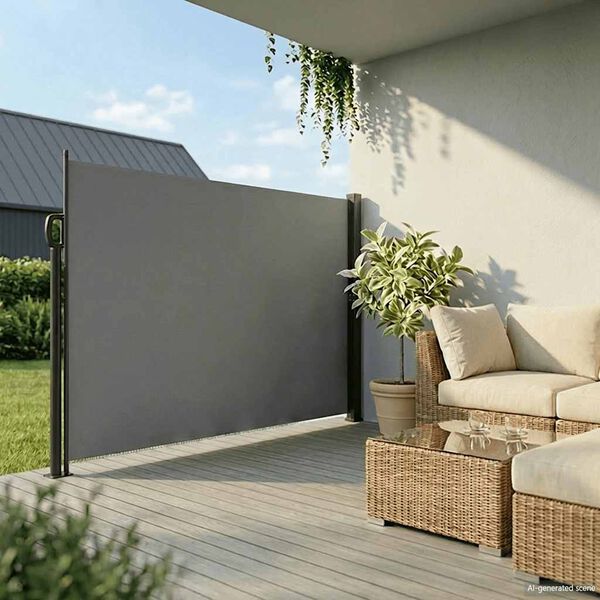 vidaXL Retractable Side Awning Anthracite 220x600 cm