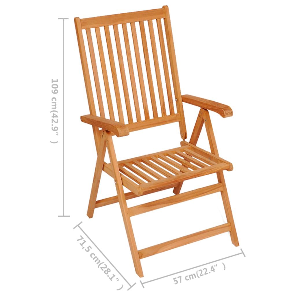 vidaXL Garden Chairs 6 pcs with Anthracite Cushions Solid Teak Wood