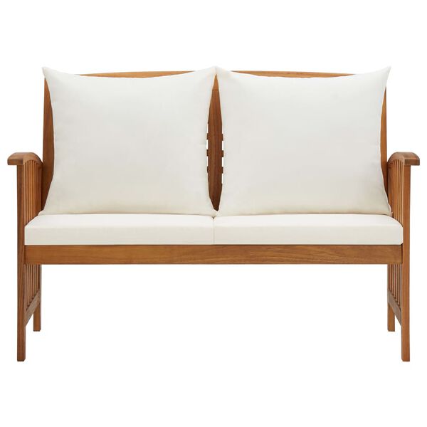 vidaXL Garden Bench with Cushions 119 cm Solid Acacia Wood