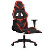 vidaXL Gaming Chair with Footrest Black and Red Faux Leather