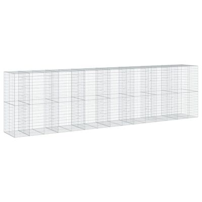 vidaXL Gabion Basket with Cover 750x100x200 cm Galvanised Iron