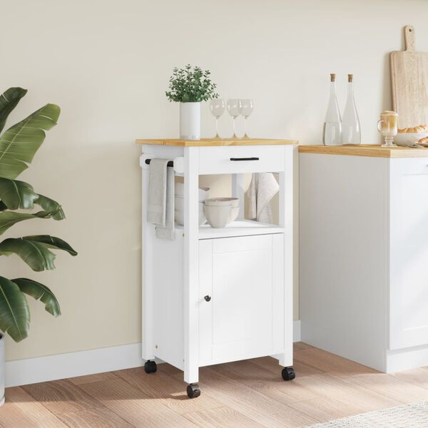 vidaXL Kitchen Trolley MONZA 48x40x90 cm Solid Wood Pine