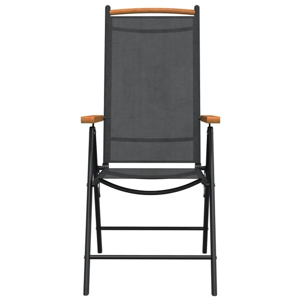 vidaXL 7 Piece Garden Dining Set Black Aluminium