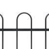 vidaXL Garden Fence with Hoop Top Steel 714.5x80 cm Black