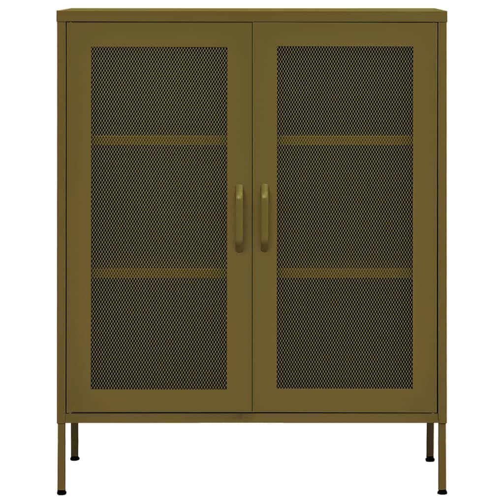 vidaXL Storage Cabinet Olive Green 80x35x101.5 cm Steel