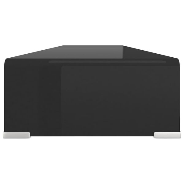 vidaXL TV Stand/Monitor Riser Glass Black 120x30x13 cm