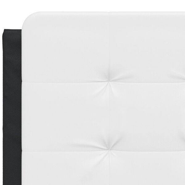 vidaXL Headboard Cushion "Zadar" Black and White 137 cm Double Faux Leather