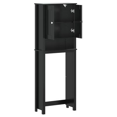 vidaXL Over-the-Toilet Storage BERG Black 60x27x164.5 cm Solid Wood