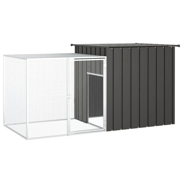 vidaXL Rabbit Cage Anthracite 200x91x100 cm Galvanised Steel