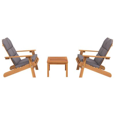 vidaXL 3 Piece Adirondack Garden Lounge Set Solid Wood Acacia