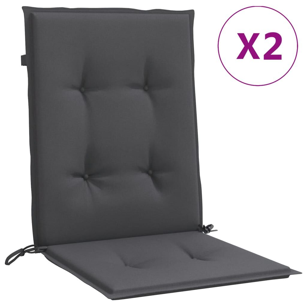 vidaXL Lowback Chair Cushions 2 pcs Melange Anthracite 100x50x4 cm Fabric