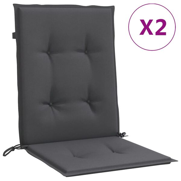 vidaXL Lowback Chair Cushions 2 pcs Melange Anthracite 100x50x4 cm Fabric