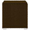 vidaXL 3 Piece Garden Sun Loungers with Tea Table Poly Rattan Brown