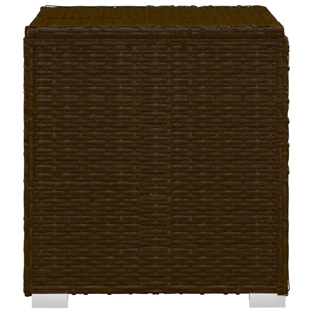 vidaXL 3 Piece Garden Sun Loungers with Tea Table Poly Rattan Brown