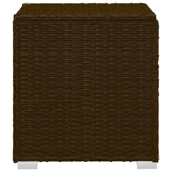 vidaXL 3 Piece Garden Sun Loungers with Tea Table Poly Rattan Brown