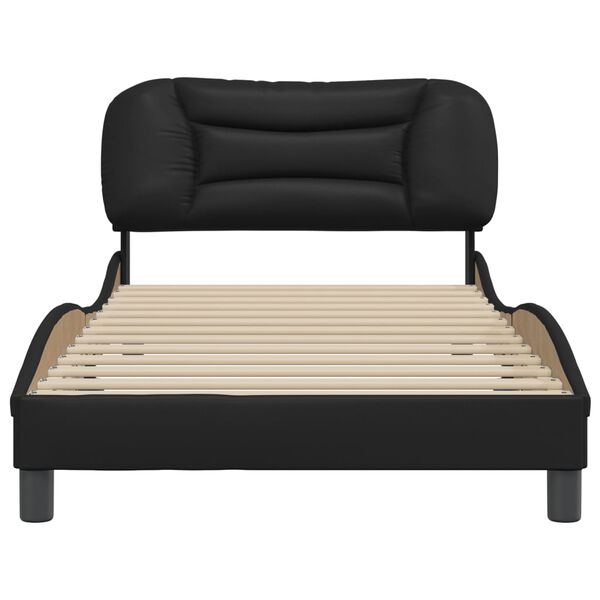 vidaXL Bed Frame without Mattress "Hvar" Black 100x190 cm Faux Leather