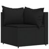 vidaXL 4 Piece Garden Lounge Set with Cushions Black Poly Rattan