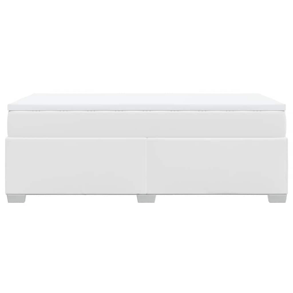 vidaXL Box Spring Bed with Mattress White Twin Faux Leather