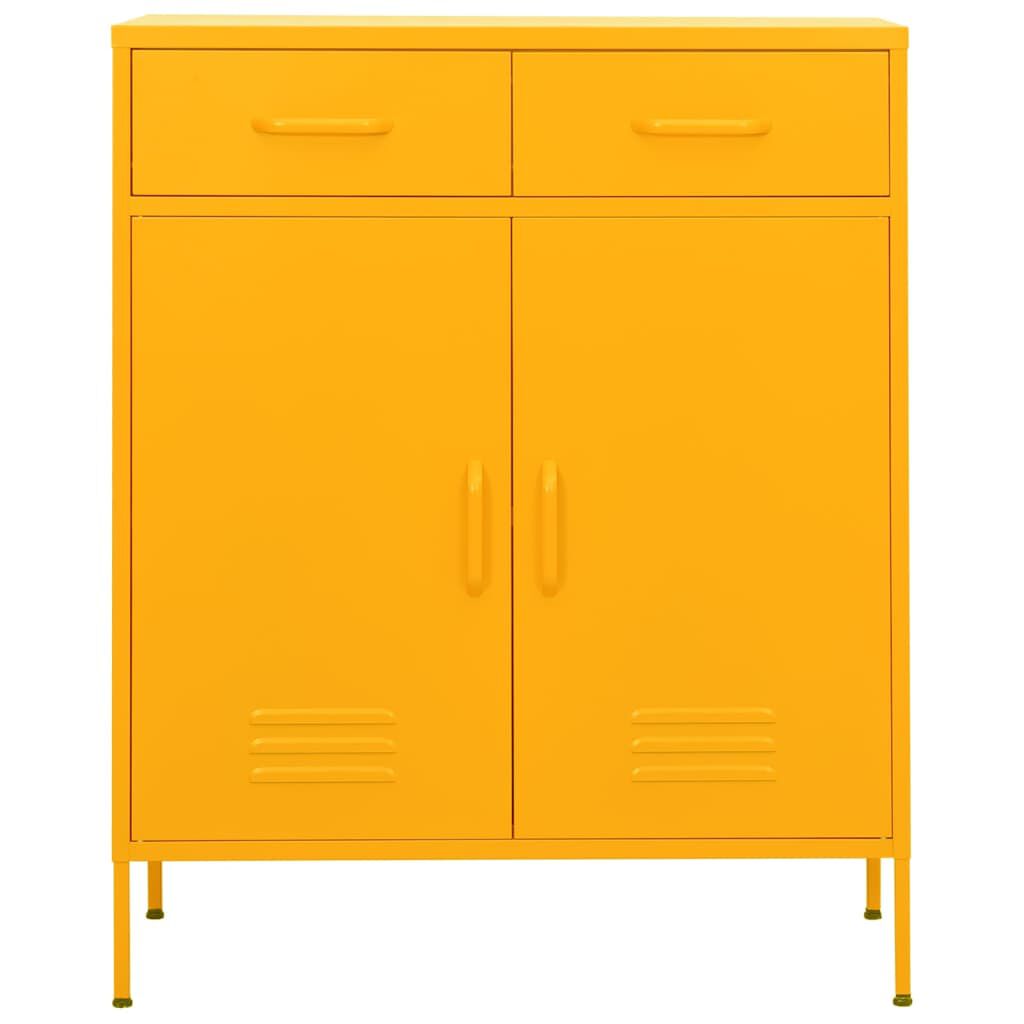 vidaXL Storage Cabinet Mustard Yellow 80x35x101.5 cm Steel
