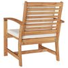 vidaXL Chair 2 pcs Brown and Cream 65 x 60 x 76.5 cm Solid Teak Wood