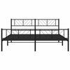 vidaXL Metal Bed Frame without Mattress with Footboard Black 193x203cm