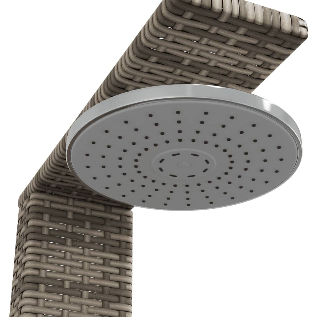 vidaXL Outdoor Shower Grey 50x55x224 cm Poly Rattan and Acacia Wood