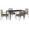 vidaXL Garden Dining Set 5 pcs Grey Poly Rattan