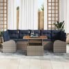 vidaXL Garden Sofa Set with Cushion Manual 8 pcs Grey and navy blue