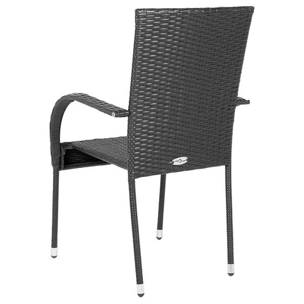 vidaXL Stackable Outdoor Chairs 4 pcs Poly Rattan Black
