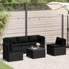 vidaXL 4 Piece Garden Lounge Set with Cushions Poly Rattan Black