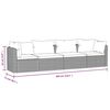 vidaXL 4 Piece Garden Sofa Set with Cushions Poly Rattan Black