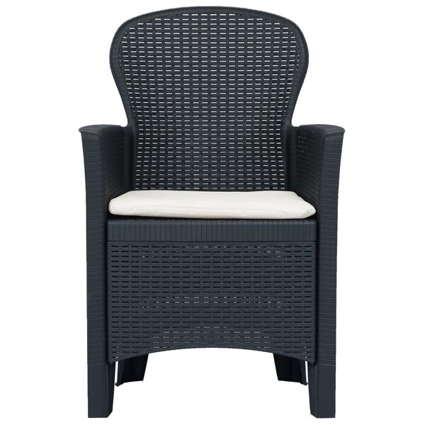 vidaXL 9 Piece Outdoor Dining Set Plastic Anthracite Rattan Look