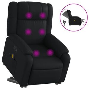 vidaXL Electric Stand up Massage Recliner Chair Black Faux Leather