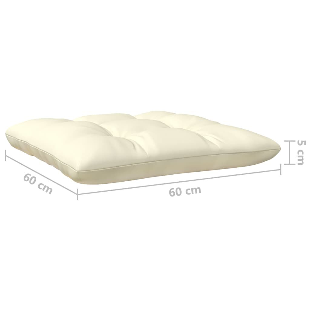 vidaXL 6 Piece Garden Lounge Set with Cream Cushions Pinewood