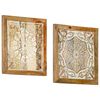 vidaXL Hand-Carved Wall Panels 2 pcs Solid Mango Wood 40x40x1.5 cm