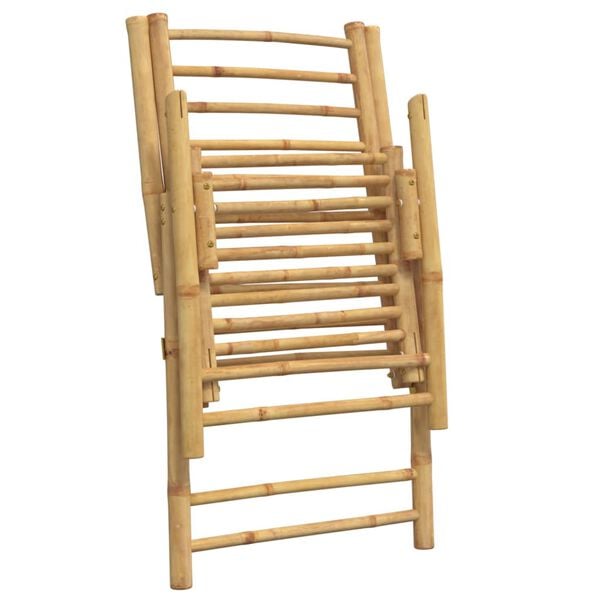 vidaXL Folding Garden Reclining Chairs 2 pcs with Cushions Bamboo
