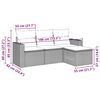 vidaXL 4 Piece Garden Sofa Set with Cushions Black Poly Rattan
