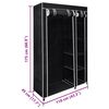 vidaXL Folding Wardrobe Black 110x45x175 cm